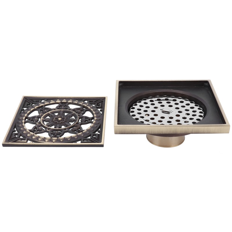 Floor Drain European Style Antique Bathroom Copper Drain Set for