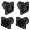 Greluma 4 pieces plate mounting XLR male/female, 3 pin XLR