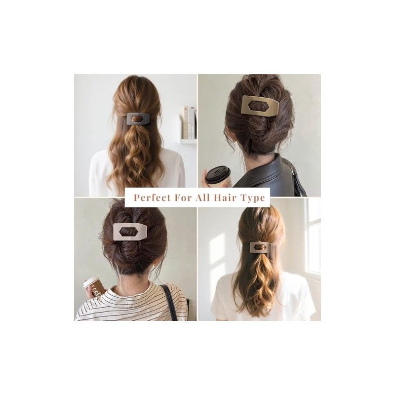 Paquete de 8 pinzas planas marrones para el pelo para