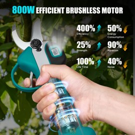 ZUYIYI Cordless Electric Pruning Shears for Makita 18V Battery, Brushless Portable Pruner 1.2'' (30mm) Cutting Diameter w/LED Display, 4 Wrenches for Gardening Tree Branch (Battery NOT Included)