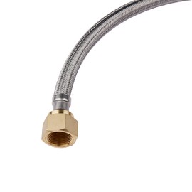 EFIELD - Conector flexible de 15 pulgadas de longitud, ajuste a presión, 1/2 x 3/4 pulgadas, FIP, manguera de calentador de agua de acero inoxidable trenzada de empuje para conectar