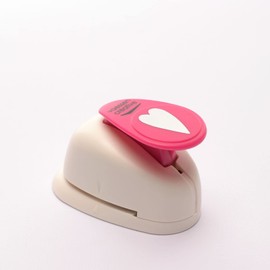 Vaessen Creative Craft Paper Punch - Heart - 2,4 x 1,5 cm - Circle Cutter for Crafting and Card Making, White/Pink