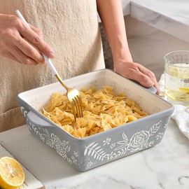 Wisenvoy Baking Dish 8x8 Baking Pan Brownie Pan Casserole Dish Hand-Painted Casserole Dishes For Oven Lasagna Pan