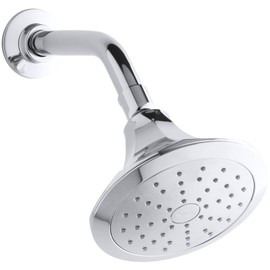 KOHLER 45409-CP Memoirs Classic Single Function Wall Mount Showerhead with Katalyst Air Induction Spray, 2.0 GPM, Polished Chrome