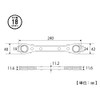 TOP Plate Ratchet Wrench 0.7 x 0.9 inches (19 x