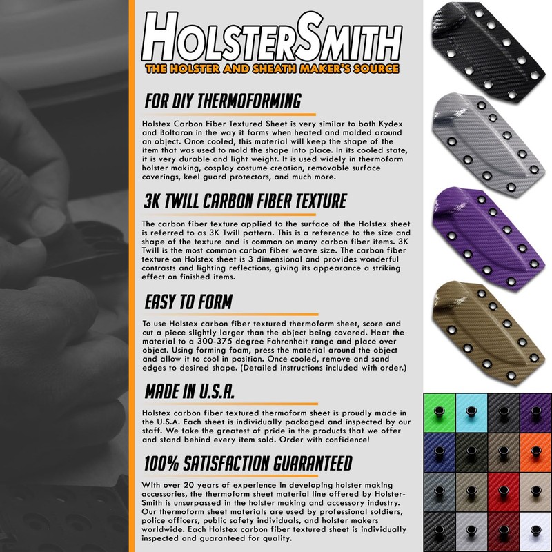 HOLSTEX Thermoform Sheet - (Carbon Fiber Texture) - (.080 Thickness)
