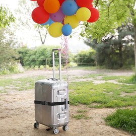 Luggage Suitcase Straps Set, Travel Accessories Thickened Luggage Belt with Quick Release Buckle, Adjustable Black Travel Luggage Straps for Suitcase Baggage (Black, 4 PCS Set)