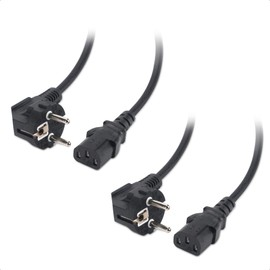 Cable Matters 2-Pack 3 Prong Cold Device Cables 2 m, C13 Monitor Power Cable/Power Cable, TV Power Cable, Computer Power Cable (CEE 7/7 to IEC C13)
