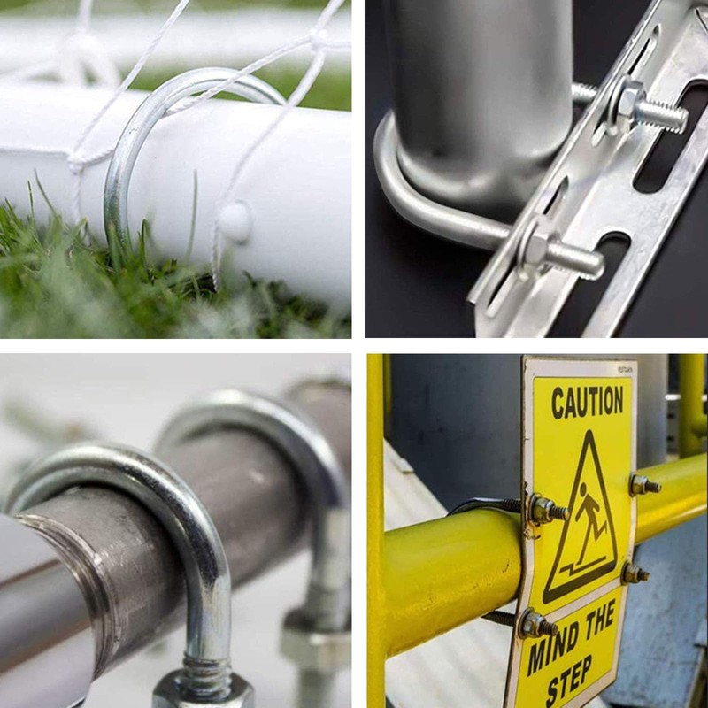 TOP-VIGOR 2 sets M10 Round U-Bolts, 27mm Inner Width 58mm