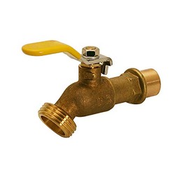 Midline Valve S3526 Boiler Drain Valve, with Lever Handle 1/2 in. MIP/SWT Inlet x 3/4 in. MHT Outlet, Chrome Plated, Lead Free