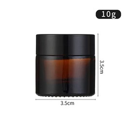 YANGWEN Pack of 10 Empty Amber Cream Jars, 10 ml Ointment Jar with Lid and Liner Cream Container, Cosmetic Jar, for Cosmetics, Creams, Lotions, Essential Oils