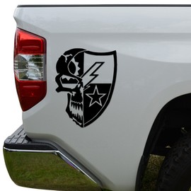 Rosie Decals Death Skull 75th Ranger Regiment Army Die Cut Vinyl Decal Sticker For Car Truck Motorcycle Window Bumper Wall Decor Size- [15 inch/38 cm] Tall/Color- Gloss Black