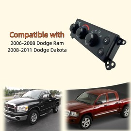 55057079AB AC Climate Control Panel Compatible with 2006-2008 Dodge Dakota Ram 1500/2500/3500 08-11 Dodge Dakota Replacement for 55057079AA