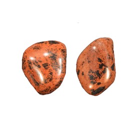 Kidz Rocks Mahogany Obsidian Crystal 1 1/2" Set of 2 AAA Grade Tumbled Polished Rock Mineral Specimen Geology Sample Wire Wrap Stone