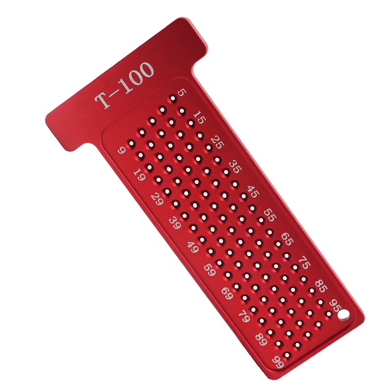 Hole Positioning Ruler Aluminum Alloy 100mm Metric Scale T Ruler