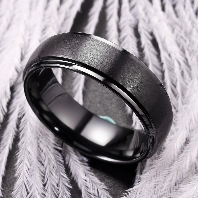 King Will BASIC 7mm Black Ceramic Wedding Ring Matte Finished