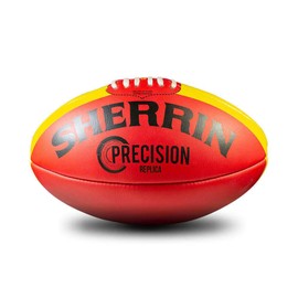 Sherrin Precision Leather Replica Football, Red, Size 4