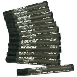 Dixon Ticonderoga 49400 Lumber Crayons, Black (Pack of 12)