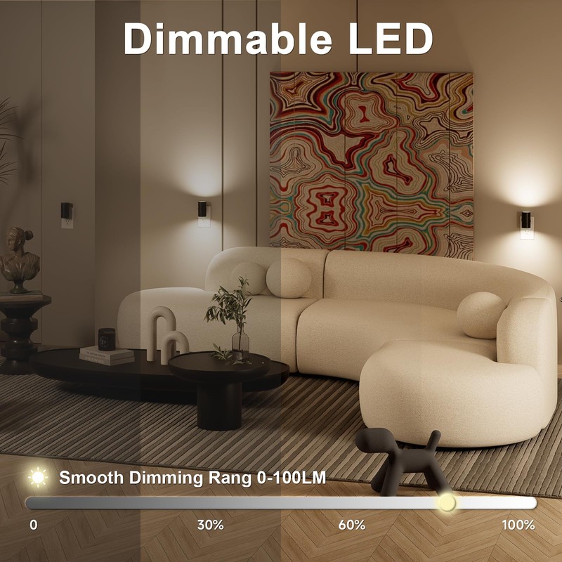 NIORSUN Dimmable Night Light,LED Night Lights Plug Into Wall 0-100LM