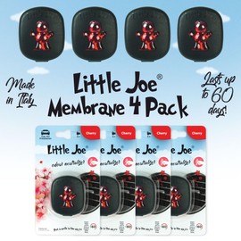 Little Joe Membrane Car Air Freshener, 45-Day Long-Lasting Fragrance, Scented Vent Clip for Car Interior Home & Office - 4 Pack Cherry