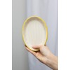 Large Oval Ceramic Soap Dish with Floral Prints, Yellow Trim,