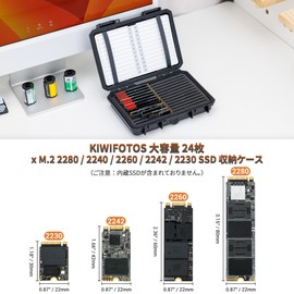 KIWIFOTOS Large Capacity M.2 NVME 2280 SSD Storage Case, 24 Pieces M.2 2280 / M.2 2240 / M.2 2260 / M.2 2242 / M.2 2230 SSD Storage Case, Built-in SSD Case, Waterproof, Dustproof, Shockproof, Durable,