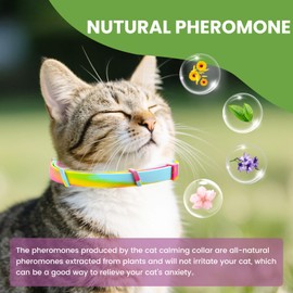 6 Pack Calming Collar for Cats Adjustable Soother Cat CalmingCollars Anxiety Relief Stress Pheromone