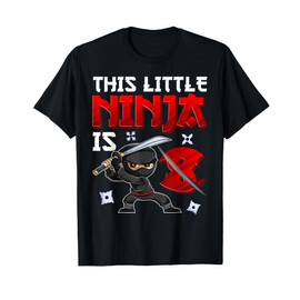 8 Years Old Boy Birthday Tee, This Little Ninja Is 8 T-Shirt