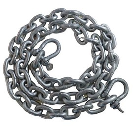 US Galvanized Windlass 1/4" x 10' ISO G4 Anchor Chain HDG with Galvanized Shackles