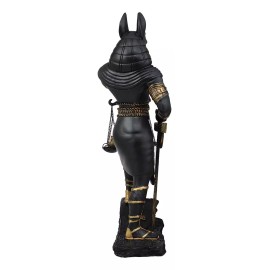 Ebros God Anubis with Scales of Justice Statue Figurine 10" Tall (Black & Gold)