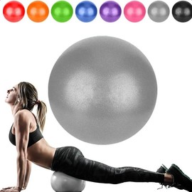 Small Pilates Ball, Therapy Ball, Mini Workout Ball, Core Ball, 9 Inch Small Exercise Ball, Mini Bender Ball, Pilates, Yoga, Workout, Bender, Core Training and Physical Therapy, Improves Balance - Color: Gray Ball