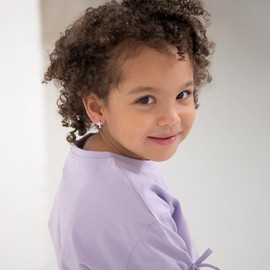 925 Sterling Silver Clear Cubic Zirconia Open Cross Huggie Hoop Earrings For Little Girls & Young Teens 11mm - Adorable Religious Gift Perfect For Christening & Baptism