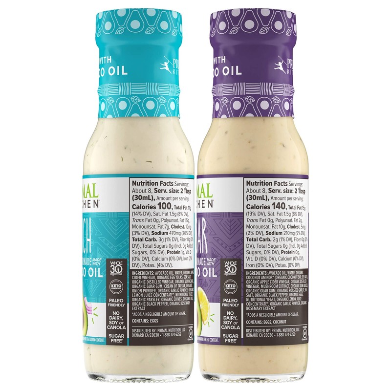 Primal Kitchen Ranch Dressing & Marinade and Caesar Dressing &