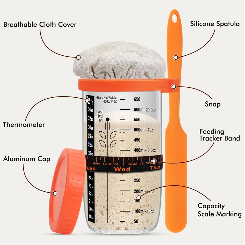 Sourdough Bread Baking Supplies, Sourdough Starter Kit, 2 9 Inch