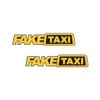 FakeTaxi 2 x Laminated Vinyl Polymeric Die Cut Car Stickers