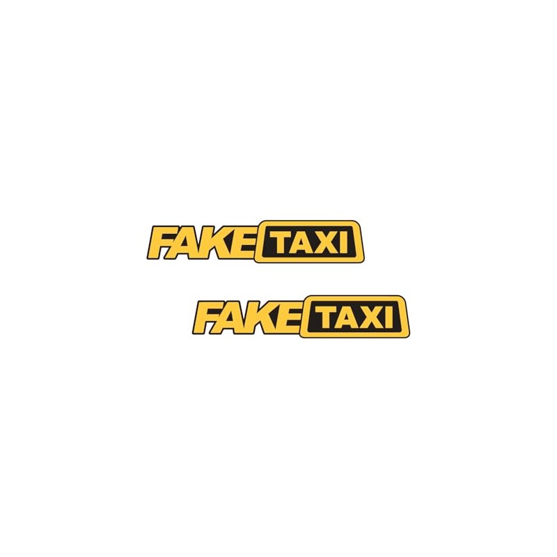 FakeTaxi 2 x Laminated Vinyl Polymeric Die Cut Car Stickers