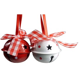 khevga Set of 12 Traditional Christmas Tree Ornaments: Metal Bell Tree Decorations