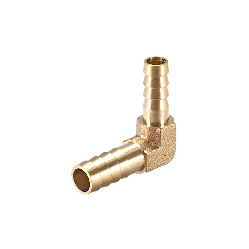 sourcing map 10mm to 8mm Barb Brass Hose Fitting 90