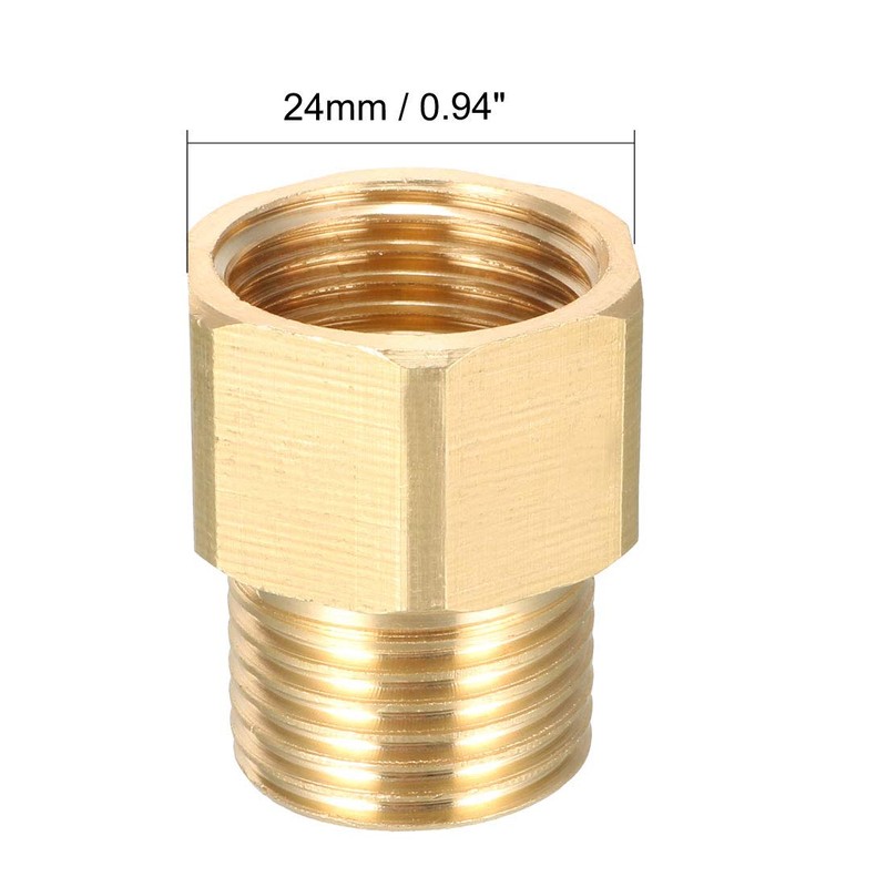sourcing map Brass Threaded Pipe Fitting 1/2 PT Male x