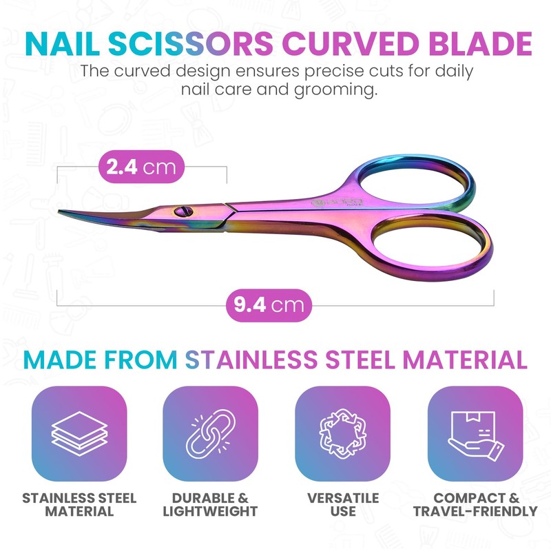 Nail Scissors Curved Cuticle Sharp Multipurpose Beauty & Grooming Shears