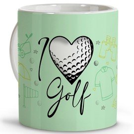 LolaPix Golf Accessories, Gifts for Golfers, Gifts for Athletes, Original Mugs for Gifting, Coffee Mugs, Ceramic Mugs, 330 ml, Golf