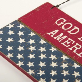 Primitives By Kathy PBK Patriotic Decor - God Bless America Small Ornament Sign