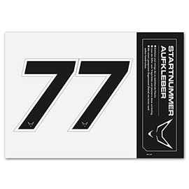 Number Sticker Set of 2 Black # 7
