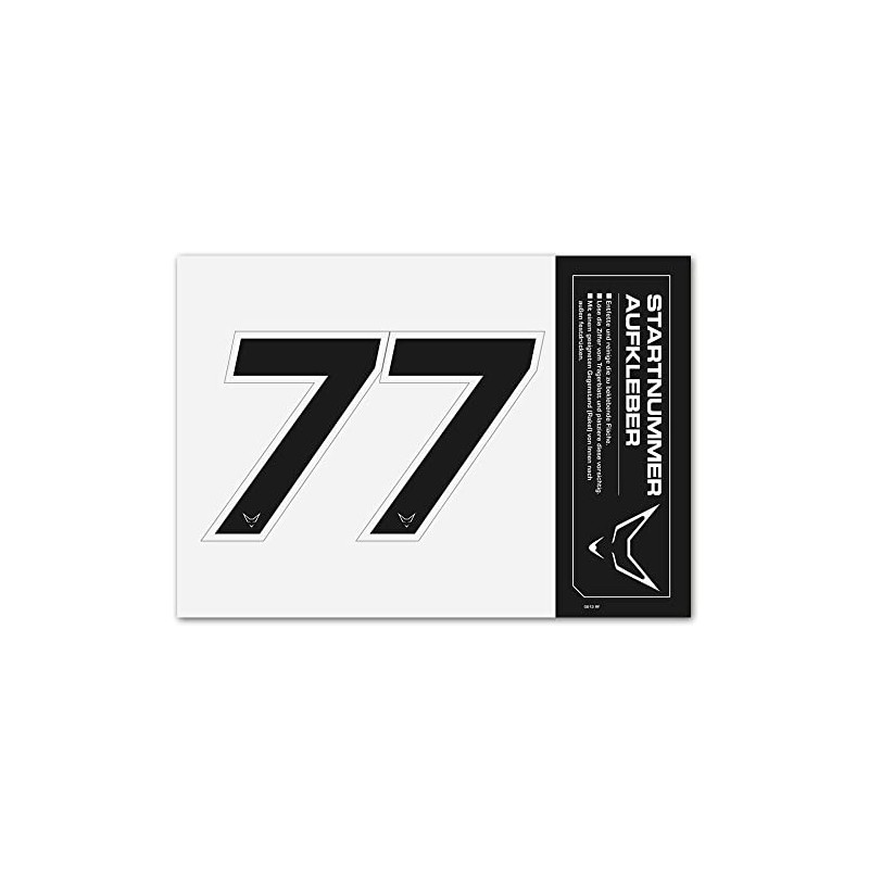 Number Sticker Set of 2 Black # 7