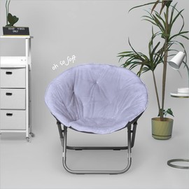 Urban Lifestyle Faux Fur Saucer Chair, Lavender
