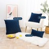 PLWORLD Navy Blue Throw Pillow Covers 20x20 Inch, Pleated Decorative