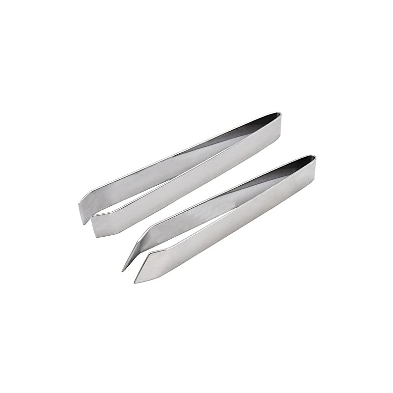 AAProTools 2 Pieces Fish Bone Tweezers, Stainless Steel Flat and