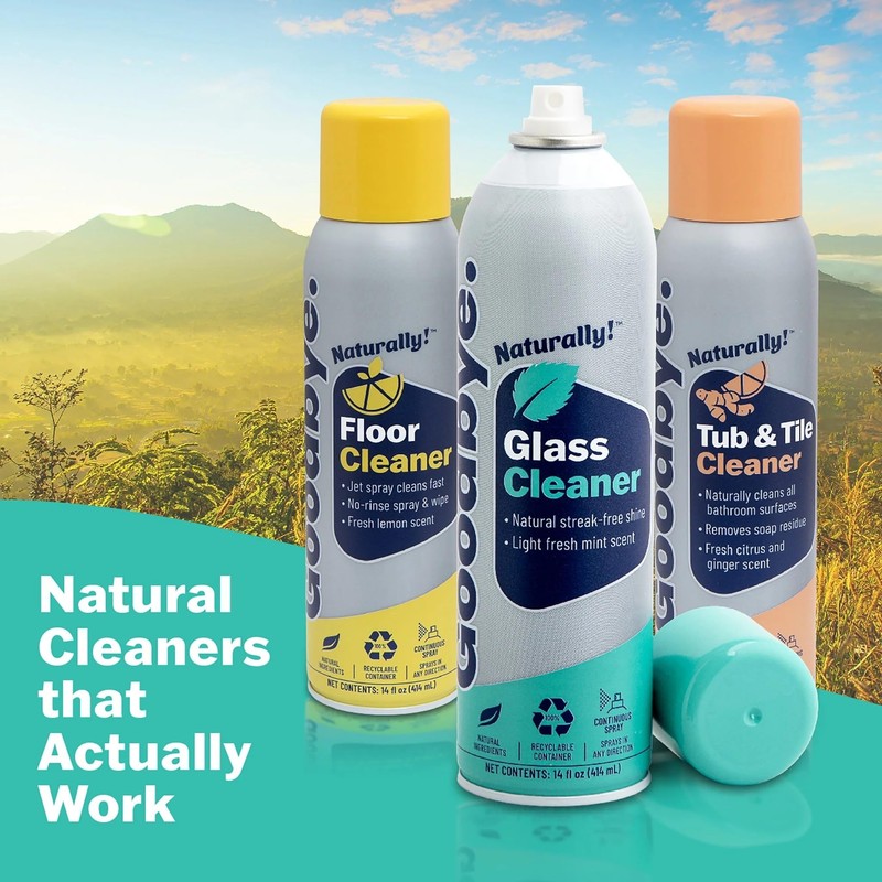 Goodbye Naturally! Glass Cleaner, Safe and Effective Natural Glass Cleaner,