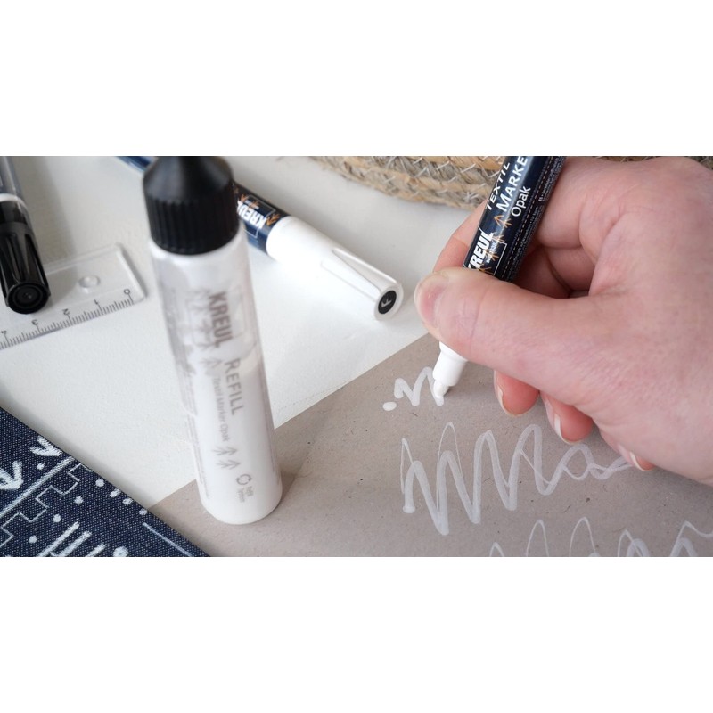 KREUL 92781 Textile Marker Opaque, Fine, White, Line Width 1
