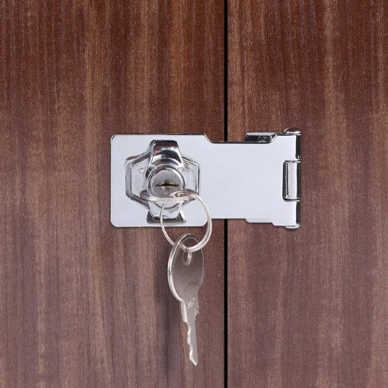 Keyed Locking Hasp, Tiberham Heavy Duty Hasp Staple with Integrated